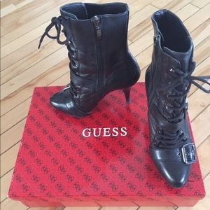 Booties, black, size 7.